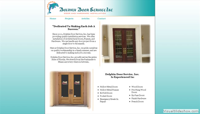 Dolphin Door Service, Inc - Snap Site Example