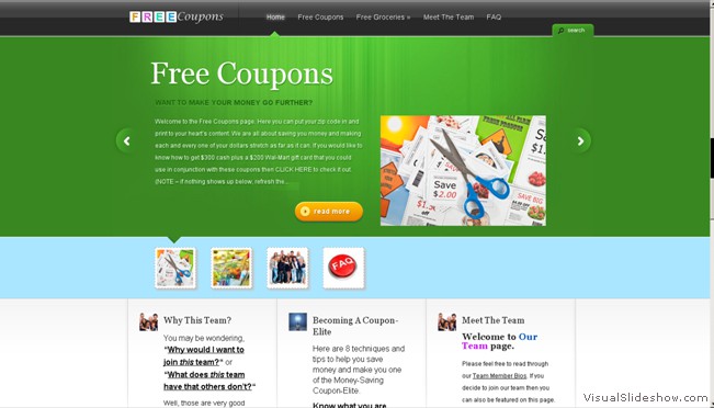 Free Grocery Store Coupons - Advanced Custom Website Example